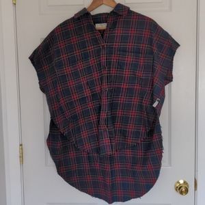 One Teaspoon Oversized Sleeveless Flannel